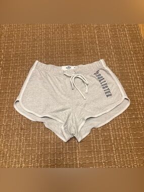 Hollister Light Gray Athletic Shorts with Navy Logo